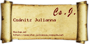 Csánitz Julianna névjegykártya