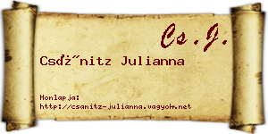 Csánitz Julianna névjegykártya