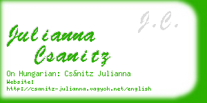 julianna csanitz business card